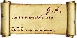 Jurin Anasztázia névjegykártya